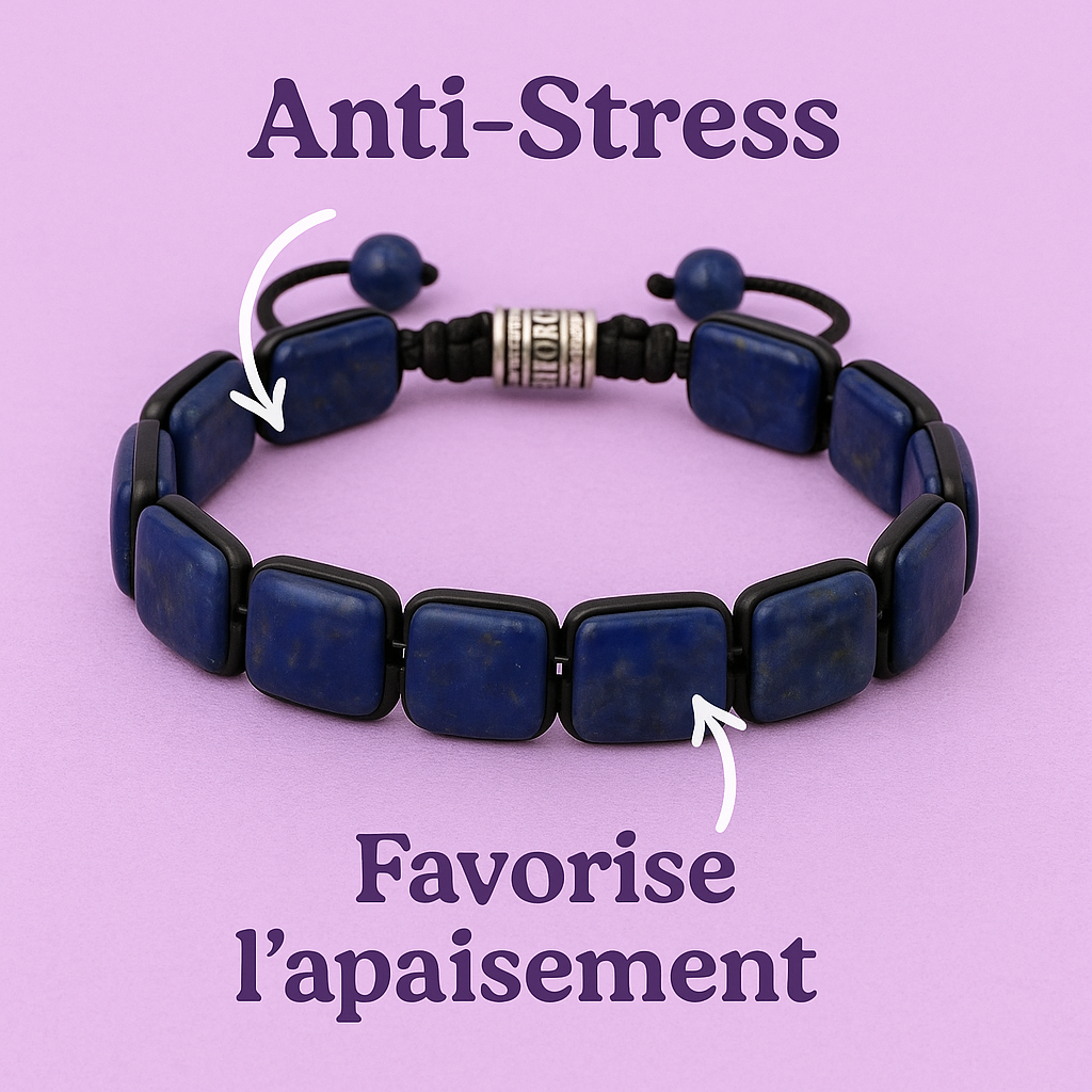 Bracelet Plaques Lapis Lazuli - Anti Stress