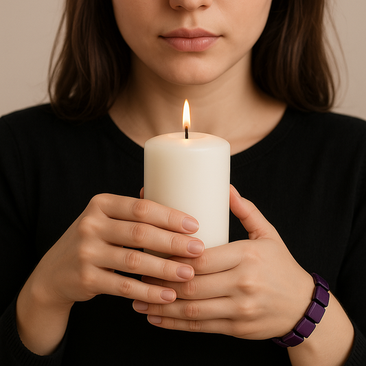 Bracelet Plaques Améthyste - Apaisement – Sagesse – Sérénité
