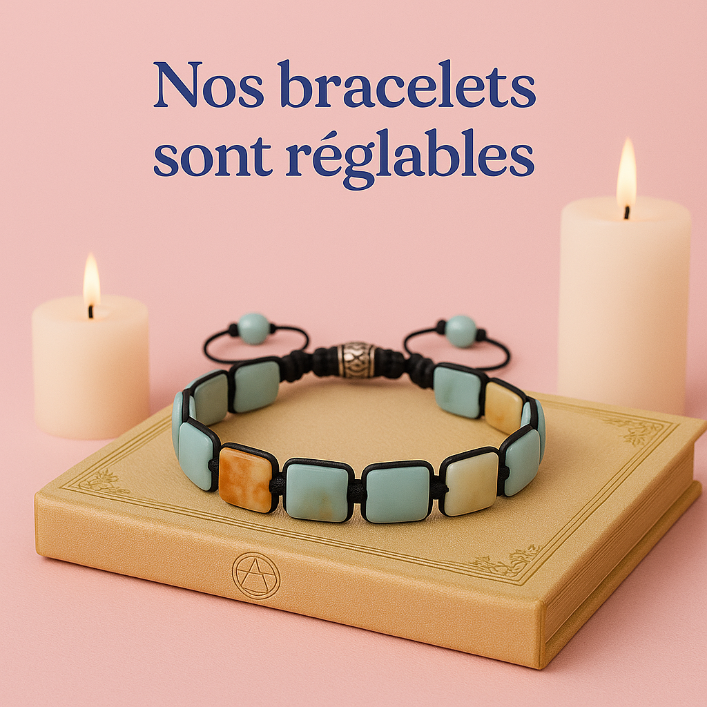 Bracelet Plaques Amazonite - Apaisement, Harmonie & Courage