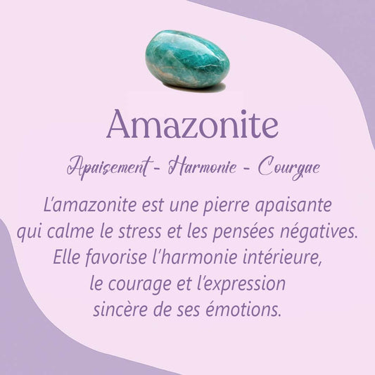 Bracelet Plaques Amazonite - Apaisement, Harmonie & Courage