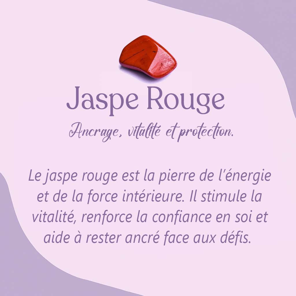 Bracelet Plaques Jaspe Rouge - Confiance en Soi