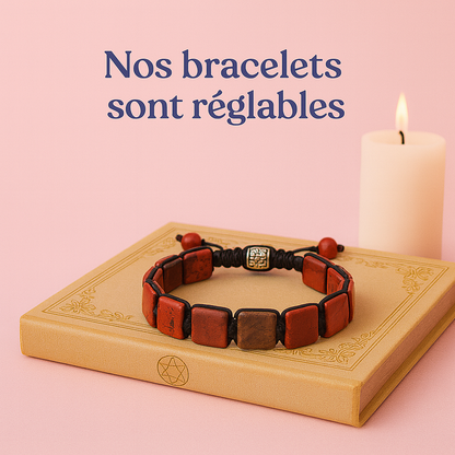 Bracelet Plaques Jaspe Rouge - Confiance en Soi
