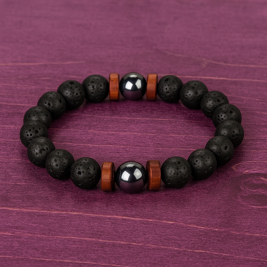 Bracelet en Pierres Volcaniques - Force Intérieure